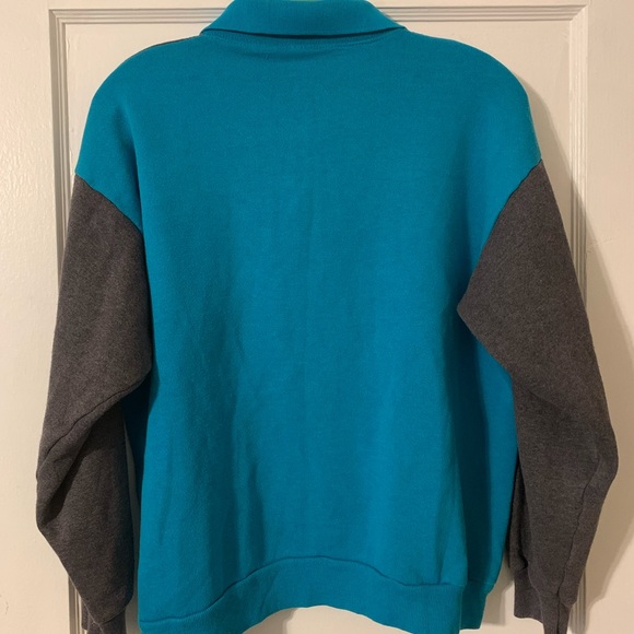 Vintage Tultex Color Block Rugby Style Sweatshirt - Picture 8 of 8